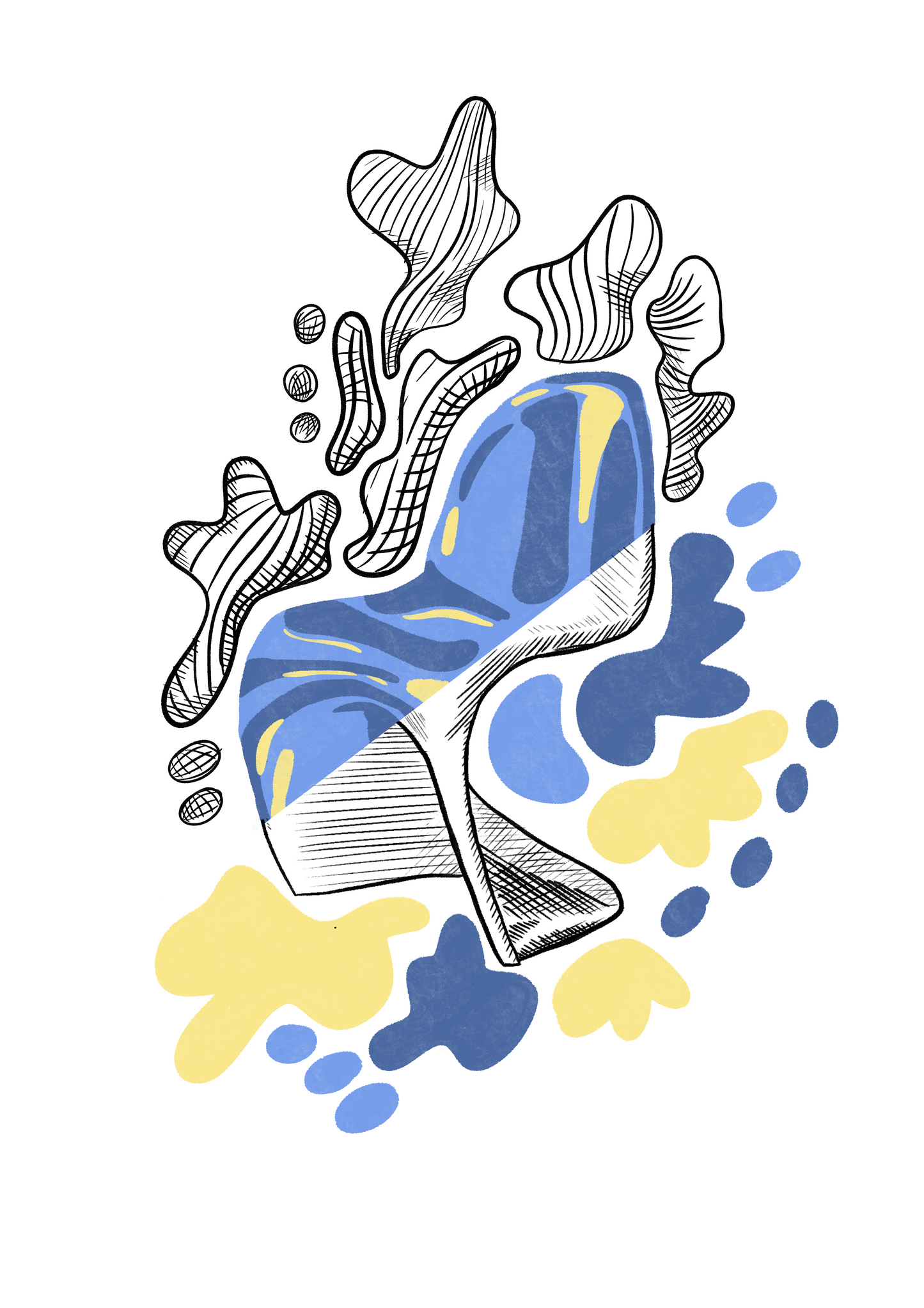 Print - Wavy blue